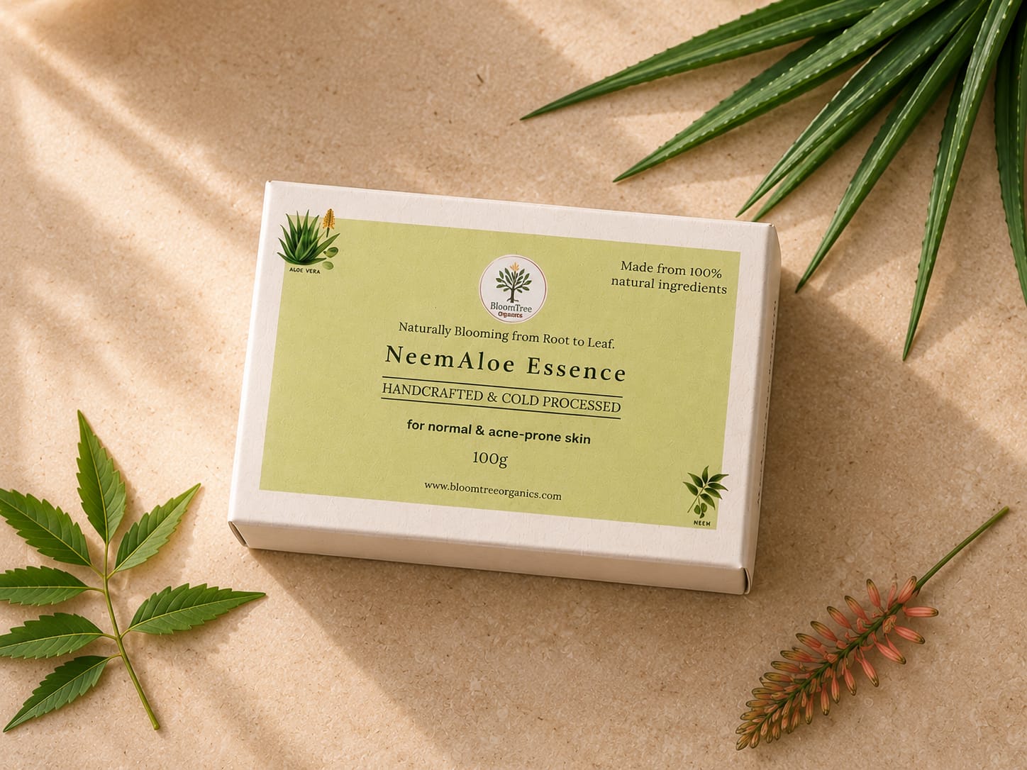 BloomTree Neem & Aloe Essence Soap