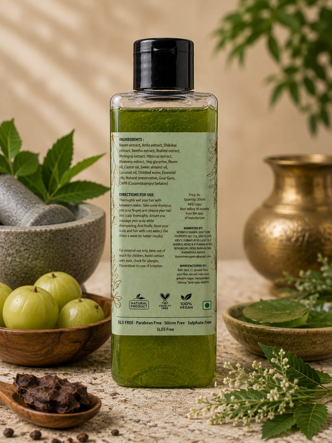 BloomTree Neem, Amla & Shikakai Organic Shampoo